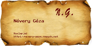 Névery Géza névjegykártya